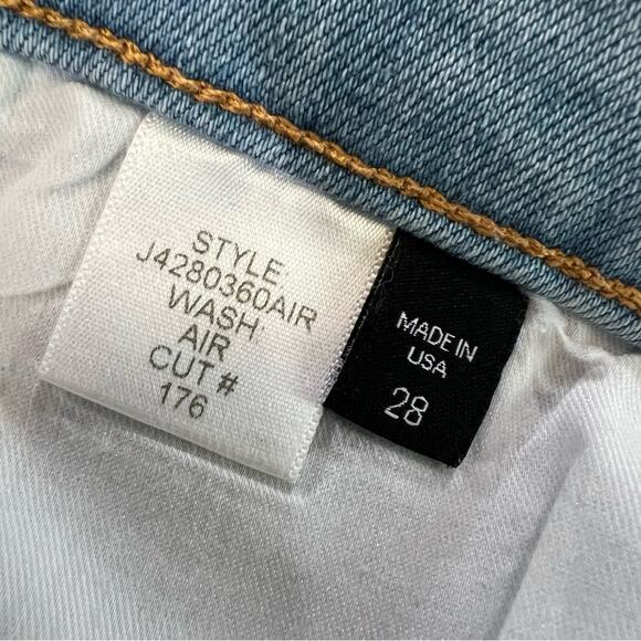 Veronica Beard Carly Air Tux Striped 11” Kick Flare Jean frayed ankle size 28 - Picture 5 of 16